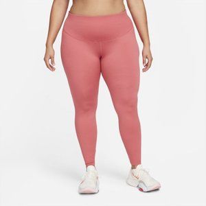 NWT Nike Plus Size SZ 2X One Luxe Women's Mid-Rise Leggings in Coral Pink